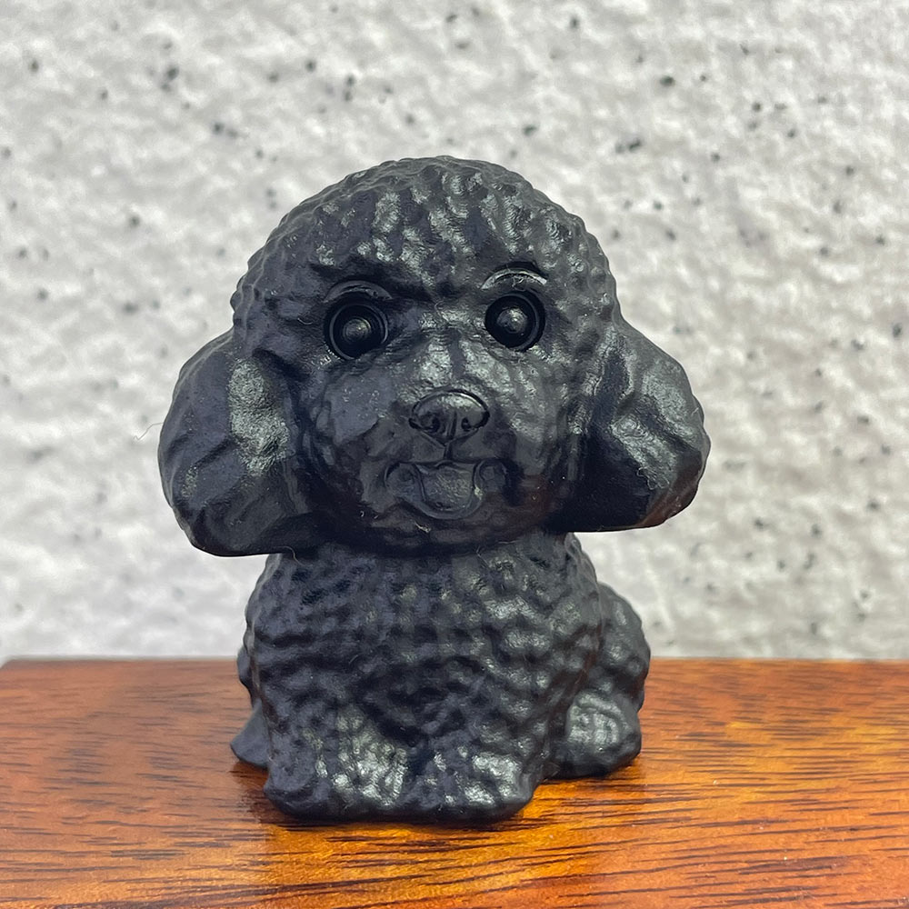 Natural Black Obsidian Dog Carving | Crystal Animal Totem