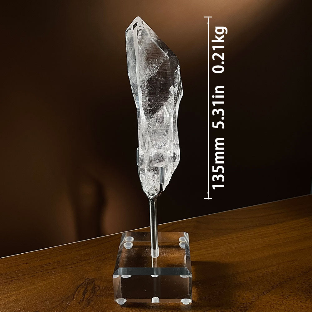 Natural Indian Himalayan Quartz Crystal (135mm) - Deep Growth Striations