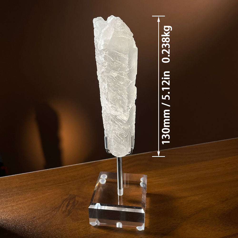 Natural Etched Growth Interference Quartz Crystal - Rare Ice Quartz Decor