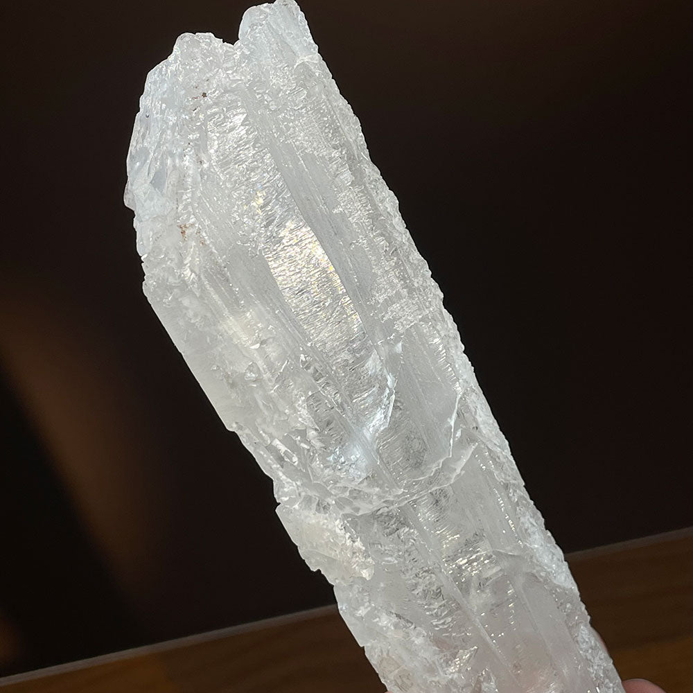 Natural Etched Growth Interference Quartz Crystal - Rare Ice Quartz Decor