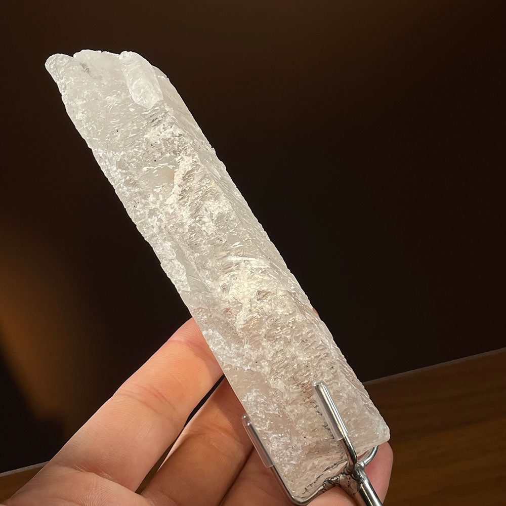 Natural Etched Growth Interference Quartz Crystal - Rare Ice Quartz Decor