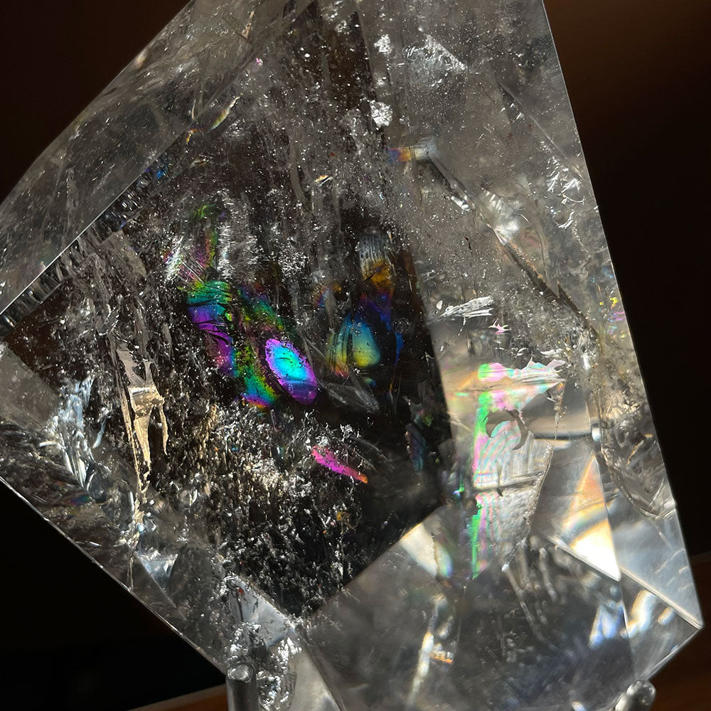 Exact Piece: Massive 1.03kg Rainbow Clear Quartz Freeform with Free Stand