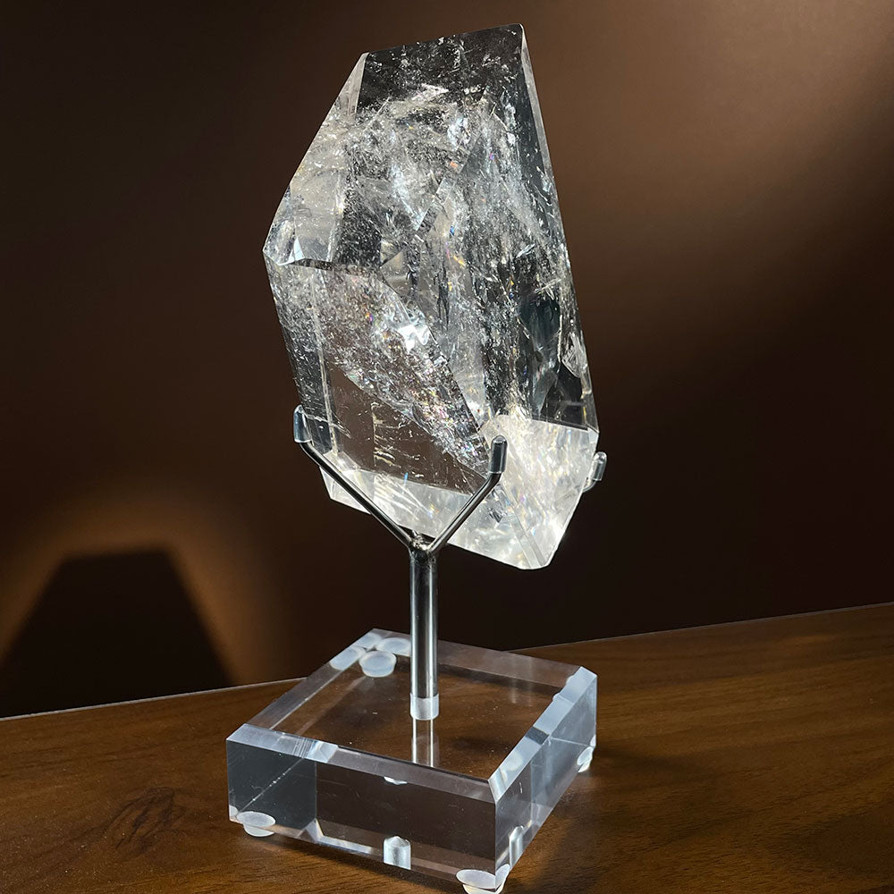 Exact Piece: Massive 1.03kg Rainbow Clear Quartz Freeform with Free Stand