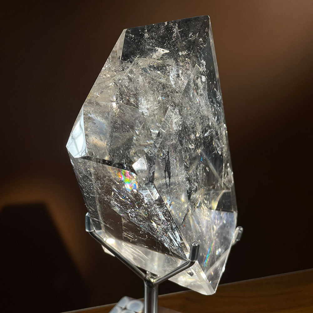 Exact Piece: Massive 1.03kg Rainbow Clear Quartz Freeform with Free Stand