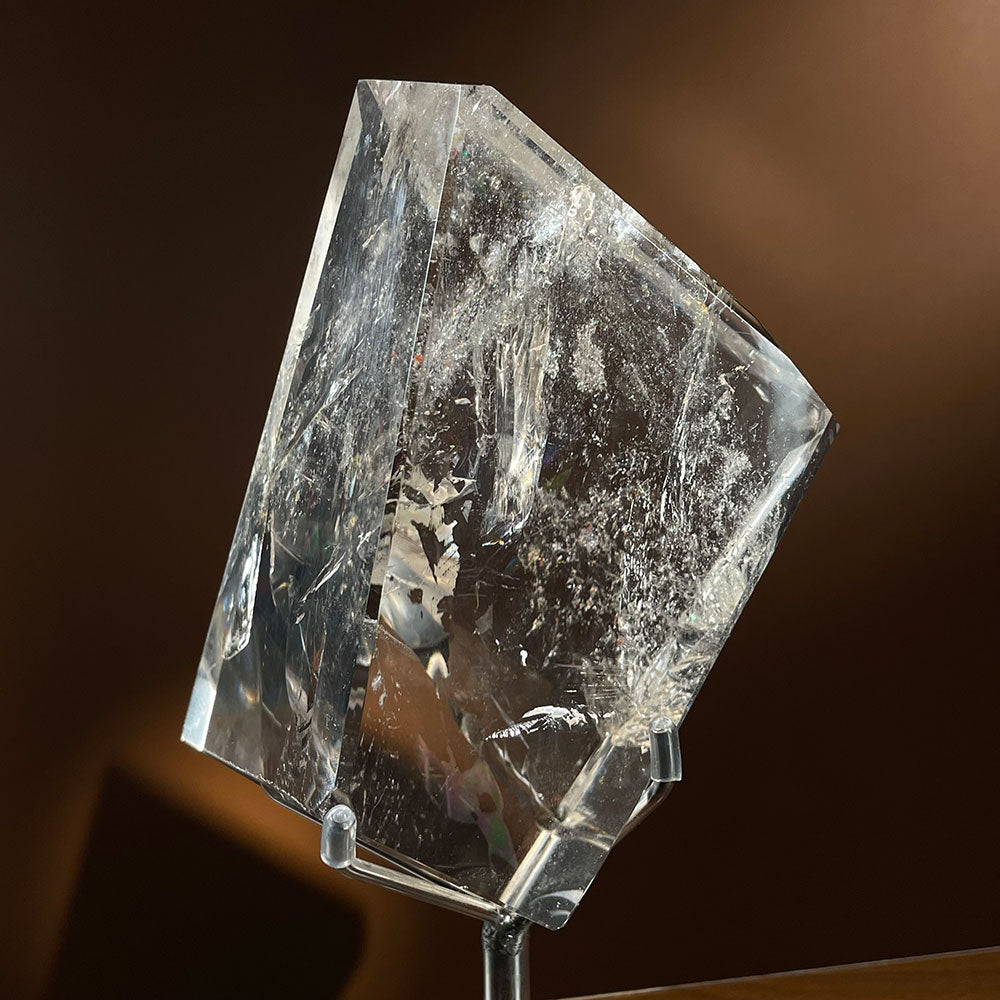 Exact Piece: Massive 1.03kg Rainbow Clear Quartz Freeform with Free Stand