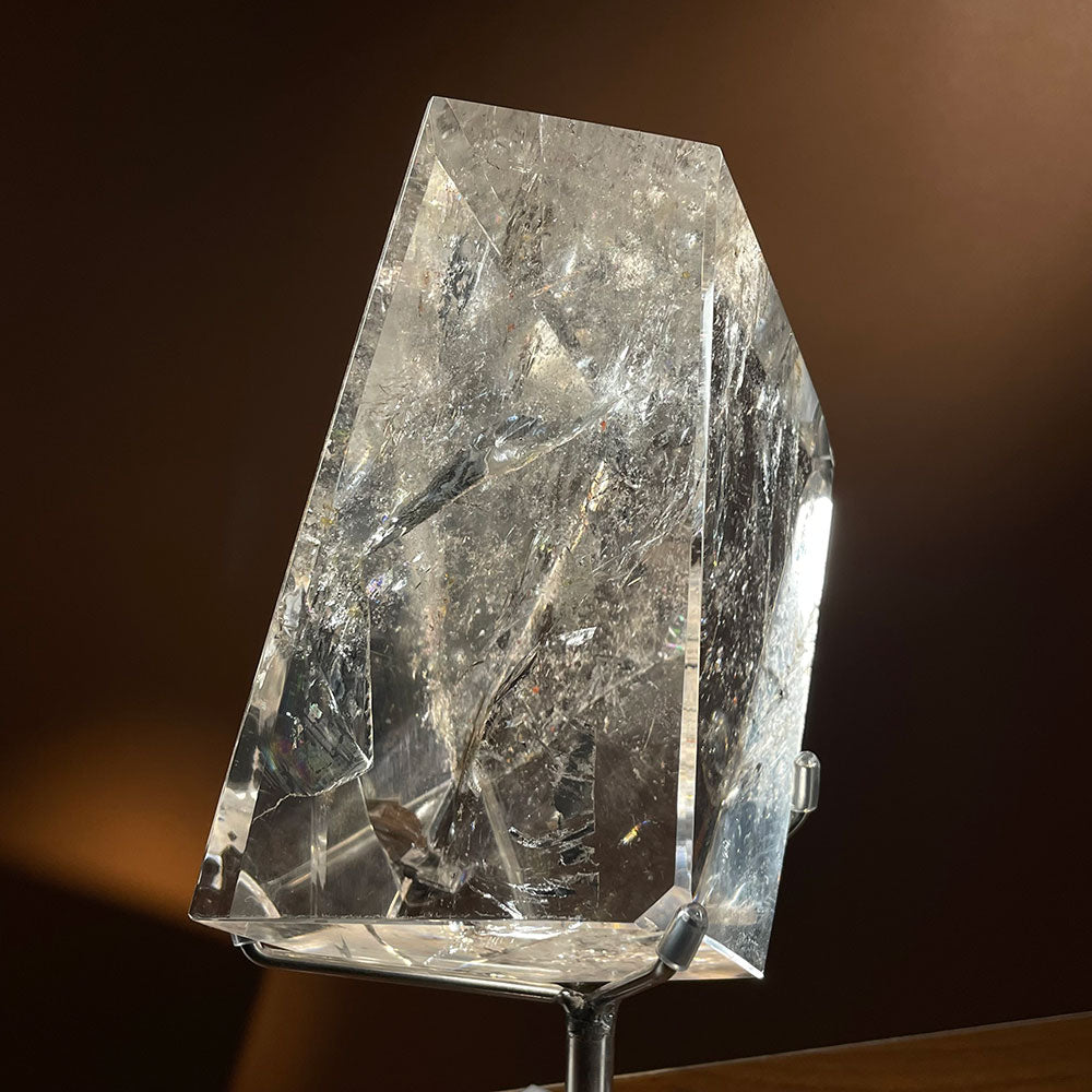 Exact Piece: Massive 1.03kg Rainbow Clear Quartz Freeform with Free Stand
