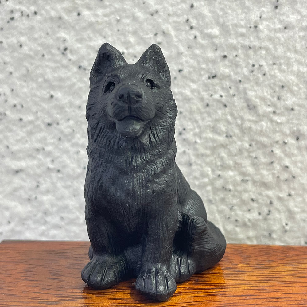 Natural Black Obsidian Dog Carving | Crystal Animal Totem