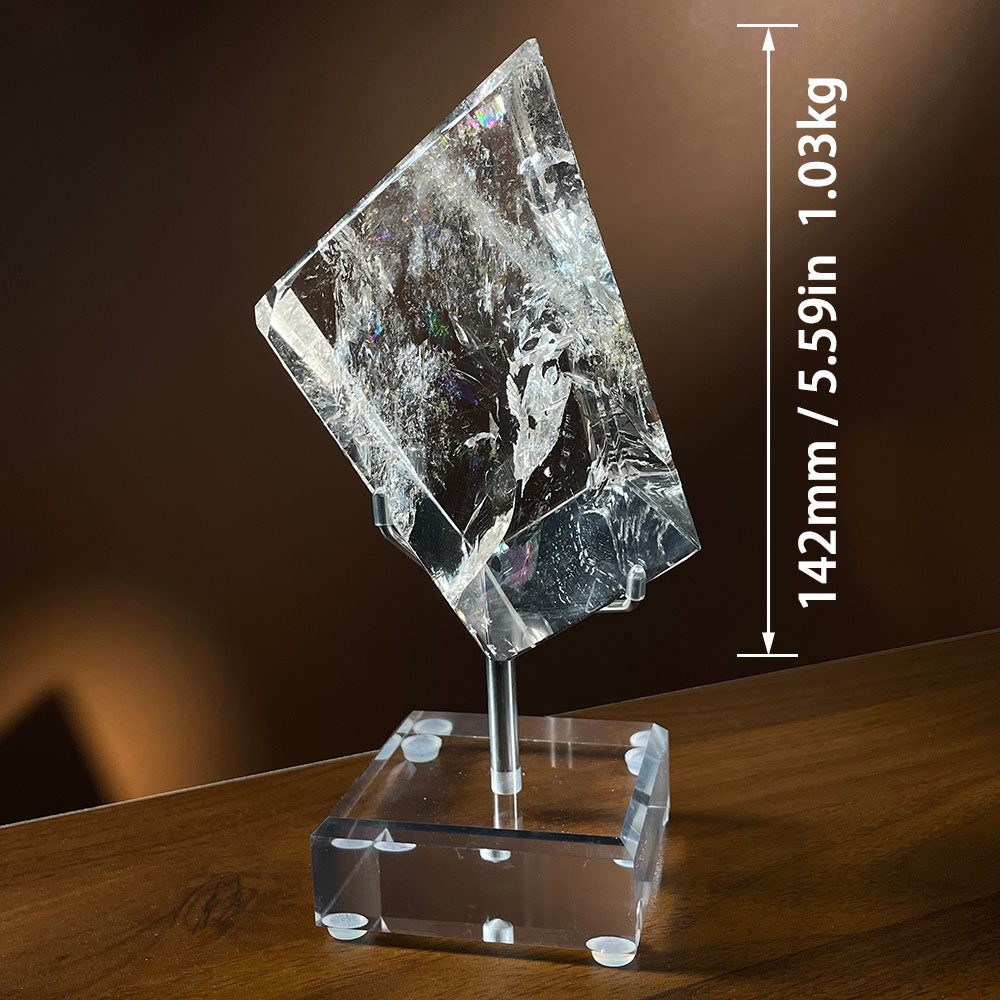 Exact Piece: Massive 1.03kg Rainbow Clear Quartz Freeform with Free Stand