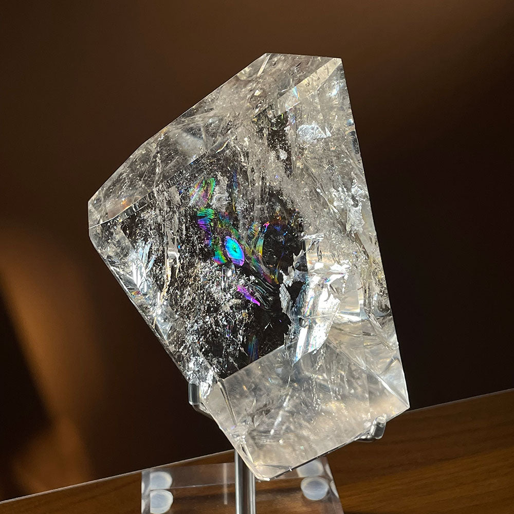 Exact Piece: Massive 1.03kg Rainbow Clear Quartz Freeform with Free Stand