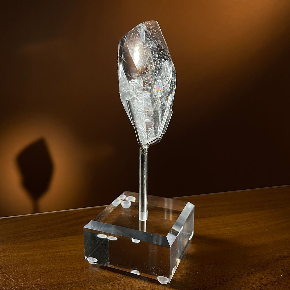 Natural Clear Quartz Crystal Polished Freeform (83mm) - Master Healer Decor