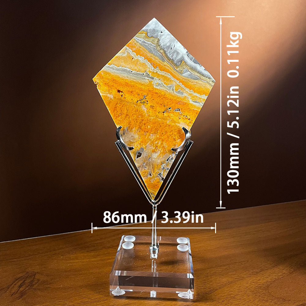 Bumblebee Jasper Diamond Slab with Stand - 130mm Collector Specimen
