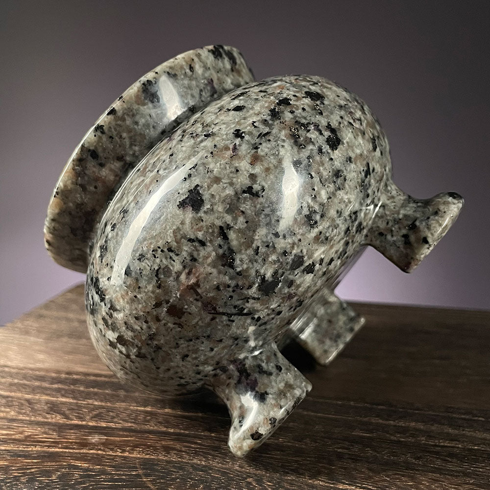 Large UV Reactive Yooperlite Crystal Cauldron - Glowing Magma Altar Bowl (1.1kg)