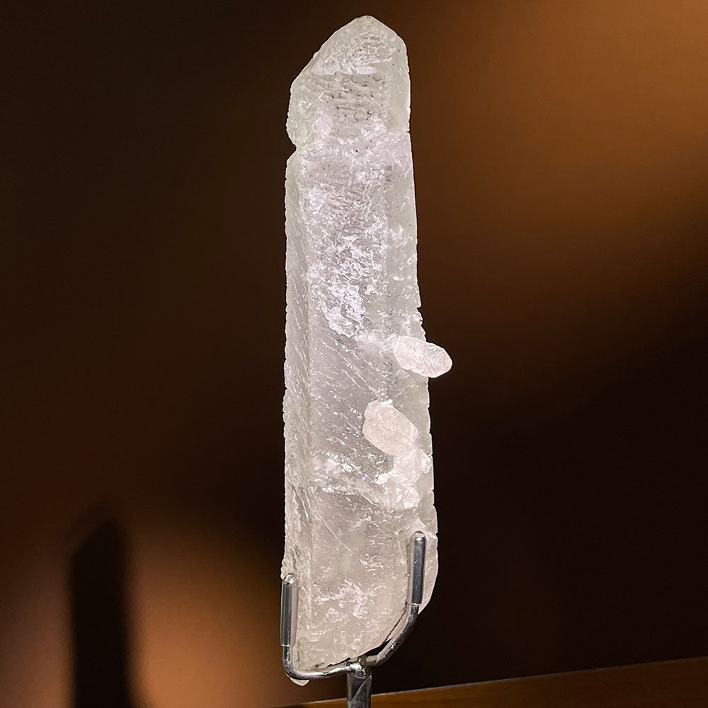 Natural Etched Growth Interference Crystal Point (160mm) - Rare Ice Quartz