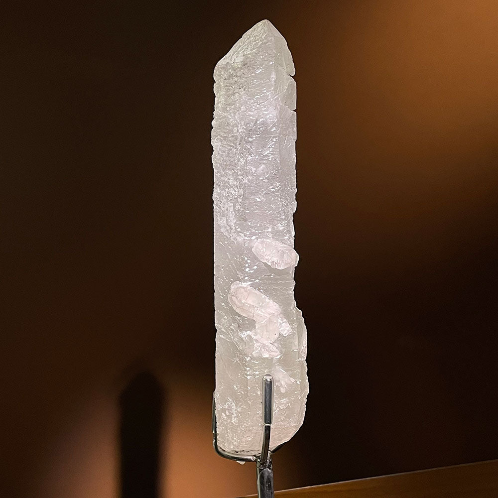 Natural Etched Growth Interference Crystal Point (160mm) - Rare Ice Quartz