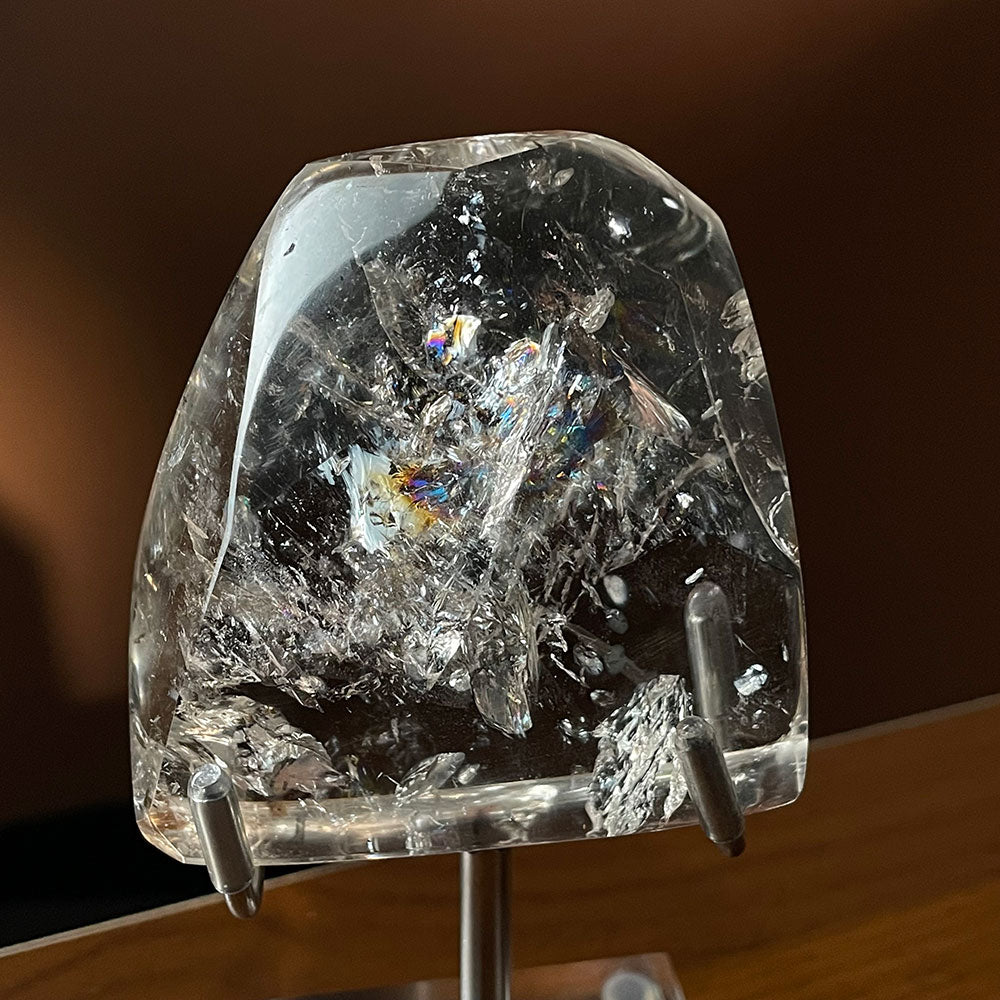 Exact Piece: Madagascar Rainbow Clear Quartz Freeform with Free Stand