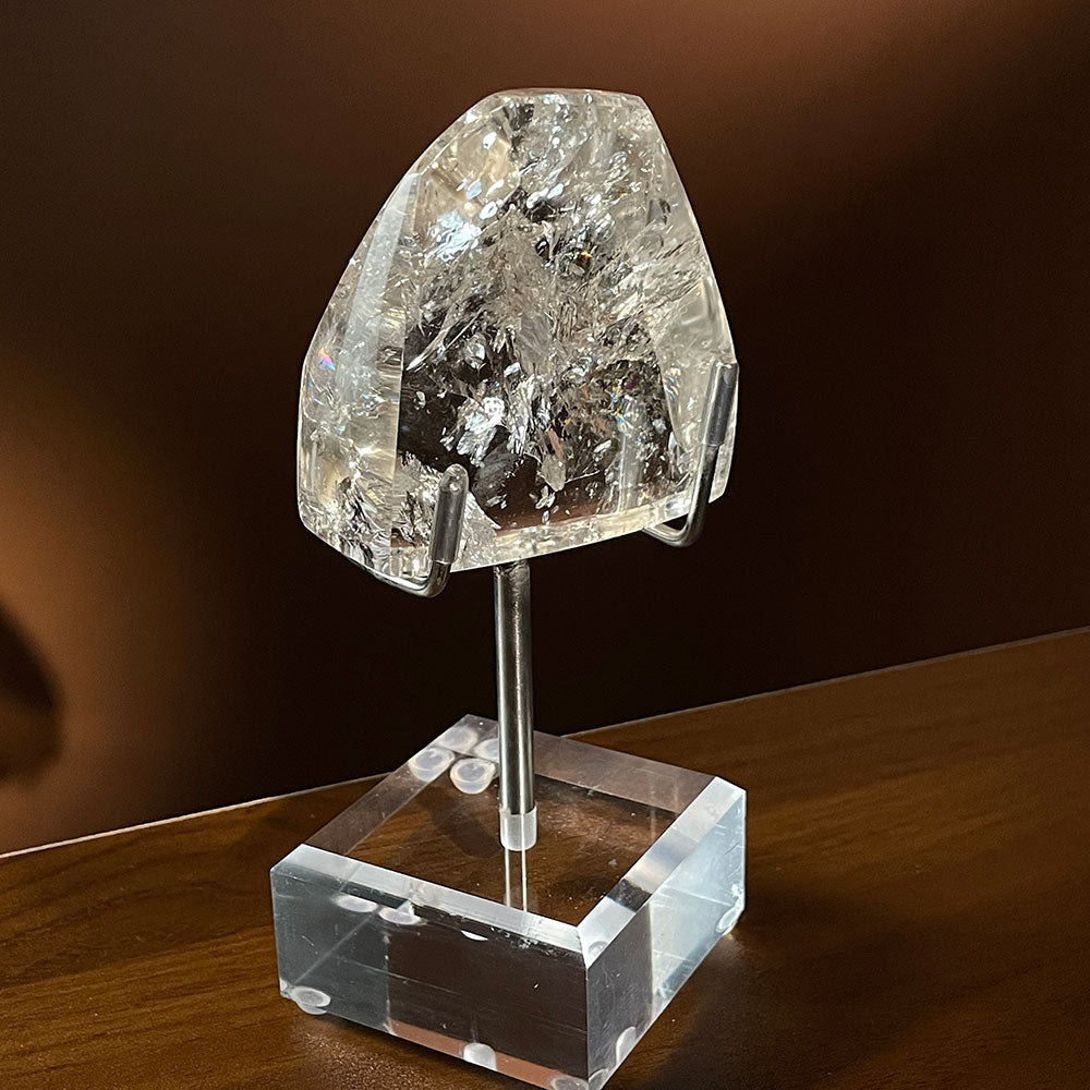 Exact Piece: Madagascar Rainbow Clear Quartz Freeform with Free Stand