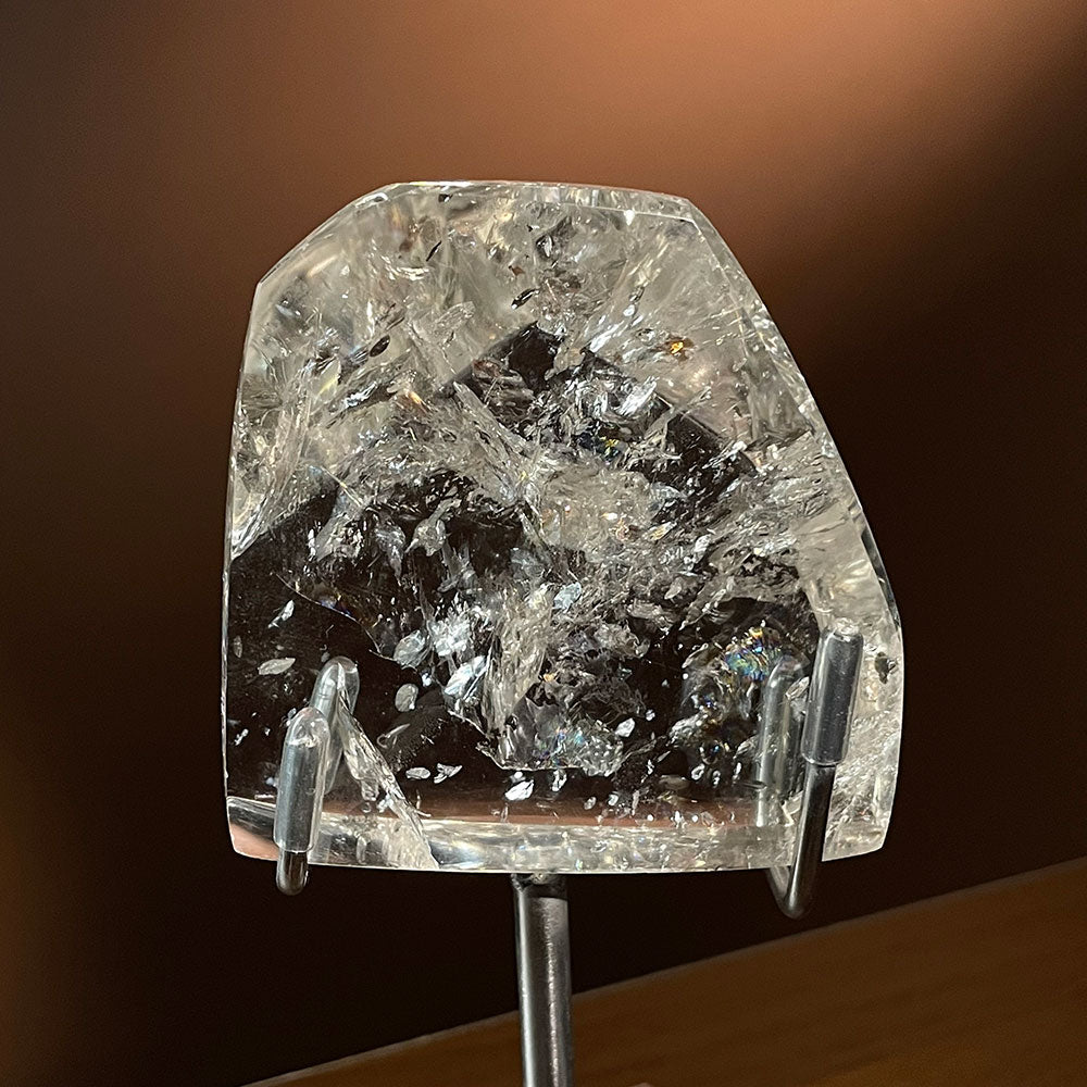 Exact Piece: Madagascar Rainbow Clear Quartz Freeform with Free Stand