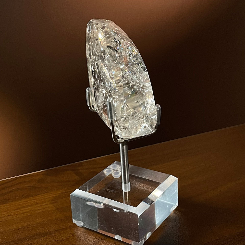 Exact Piece: Madagascar Rainbow Clear Quartz Freeform with Free Stand