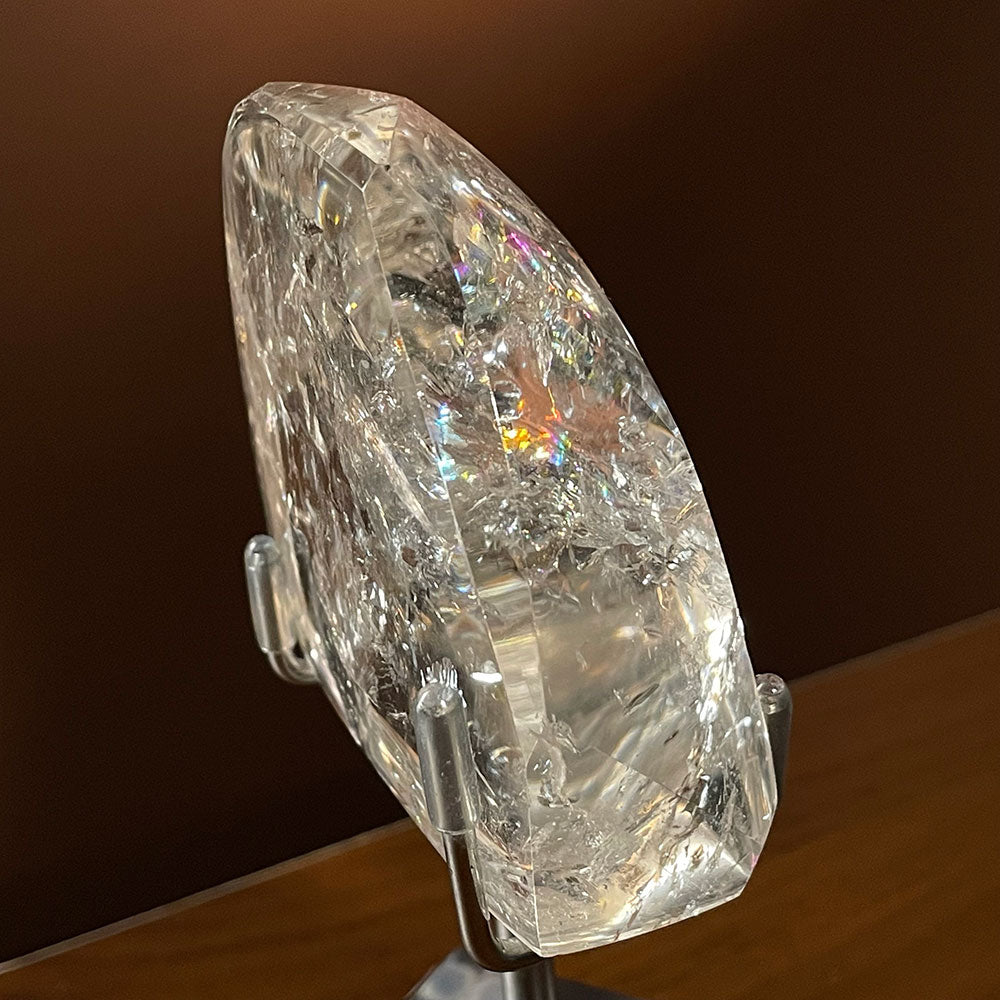 Exact Piece: Madagascar Rainbow Clear Quartz Freeform with Free Stand