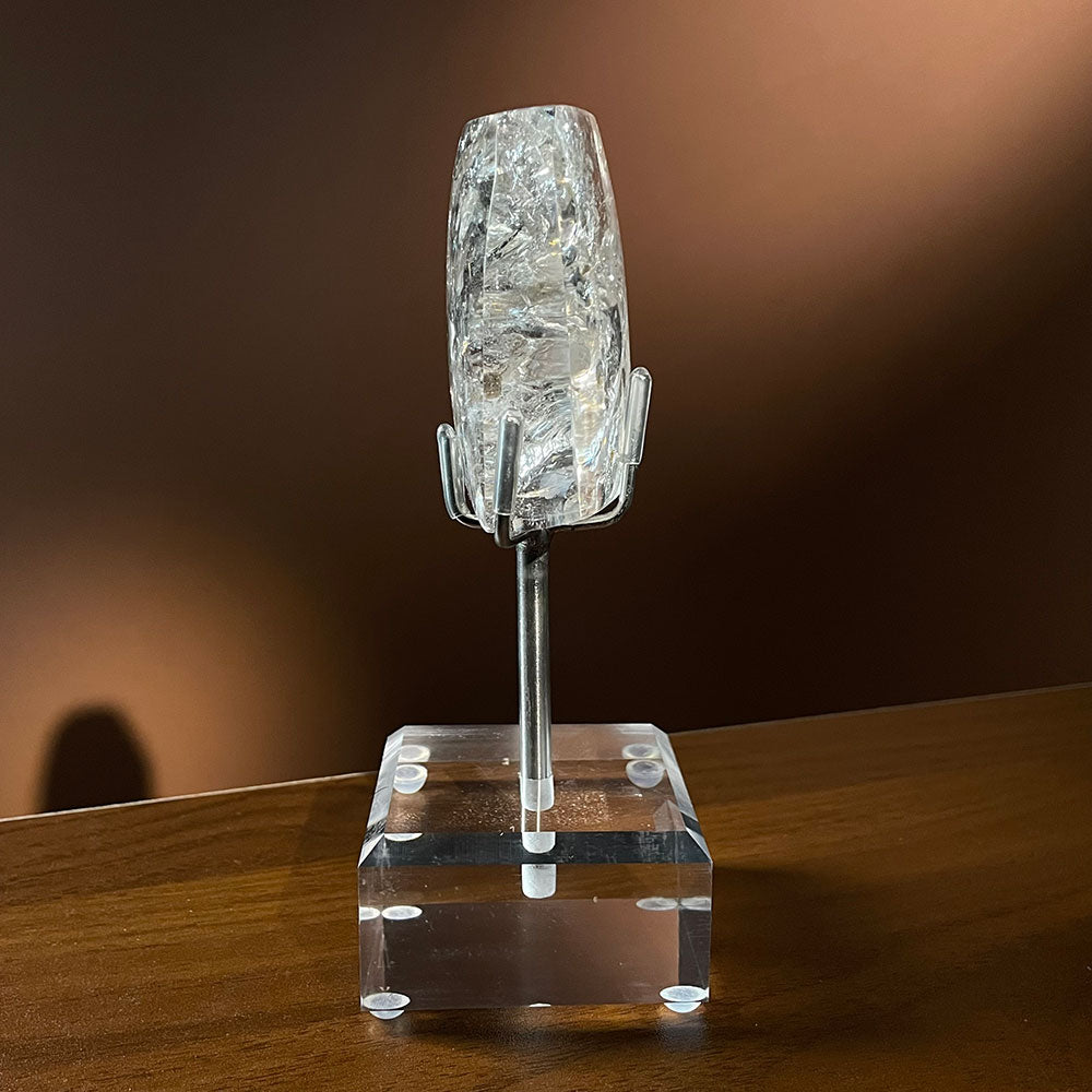 Exact Piece: Madagascar Rainbow Clear Quartz Shield with Free Stand