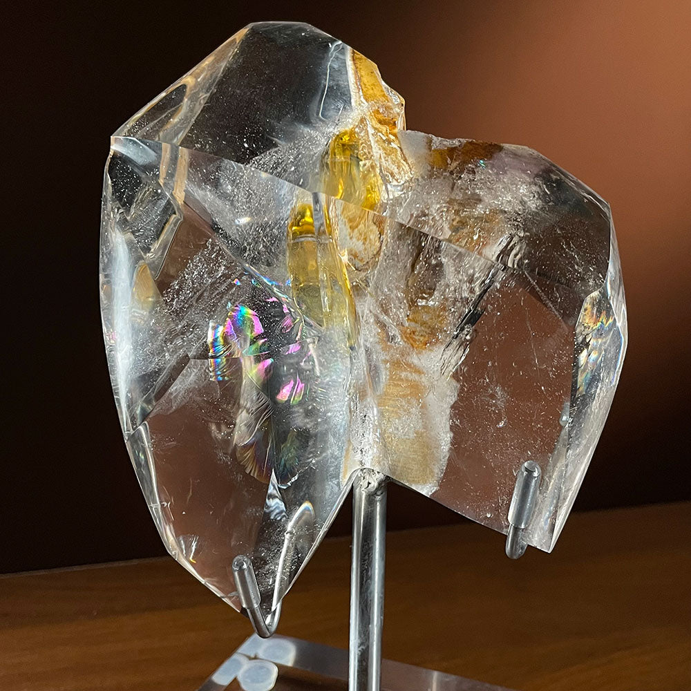 Exact Piece: Golden Healer Rainbow Quartz Freeform with Free Stand