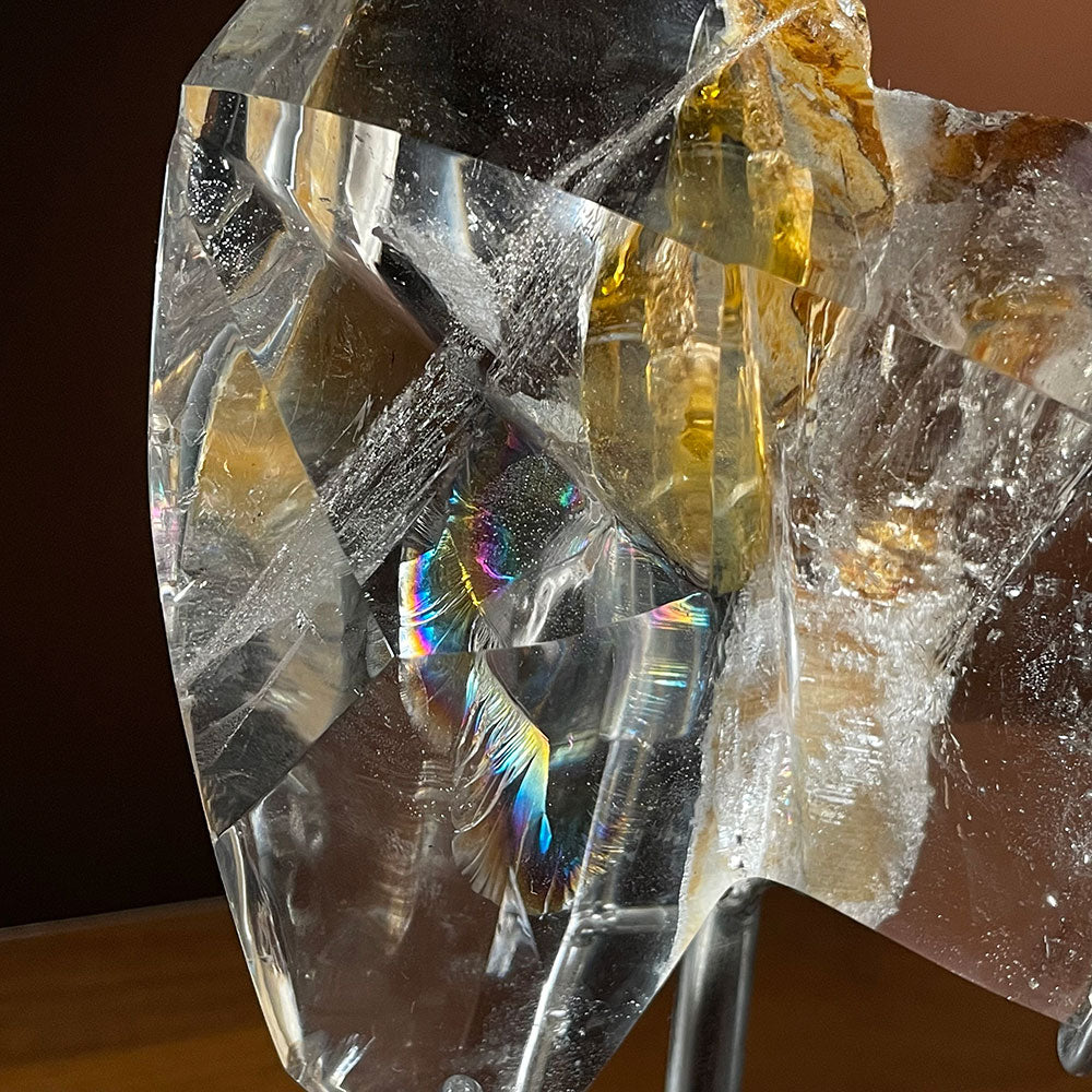 Exact Piece: Golden Healer Rainbow Quartz Freeform with Free Stand