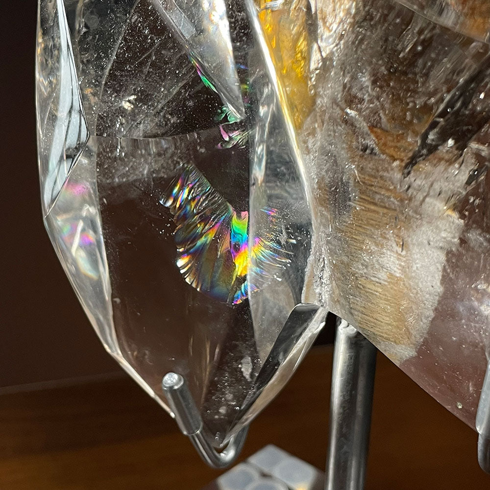 Exact Piece: Golden Healer Rainbow Quartz Freeform with Free Stand