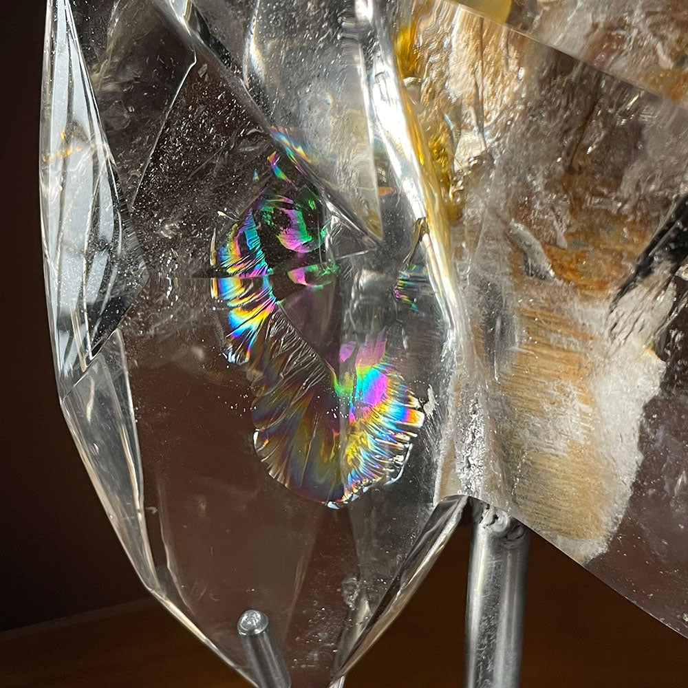 Exact Piece: Golden Healer Rainbow Quartz Freeform with Free Stand