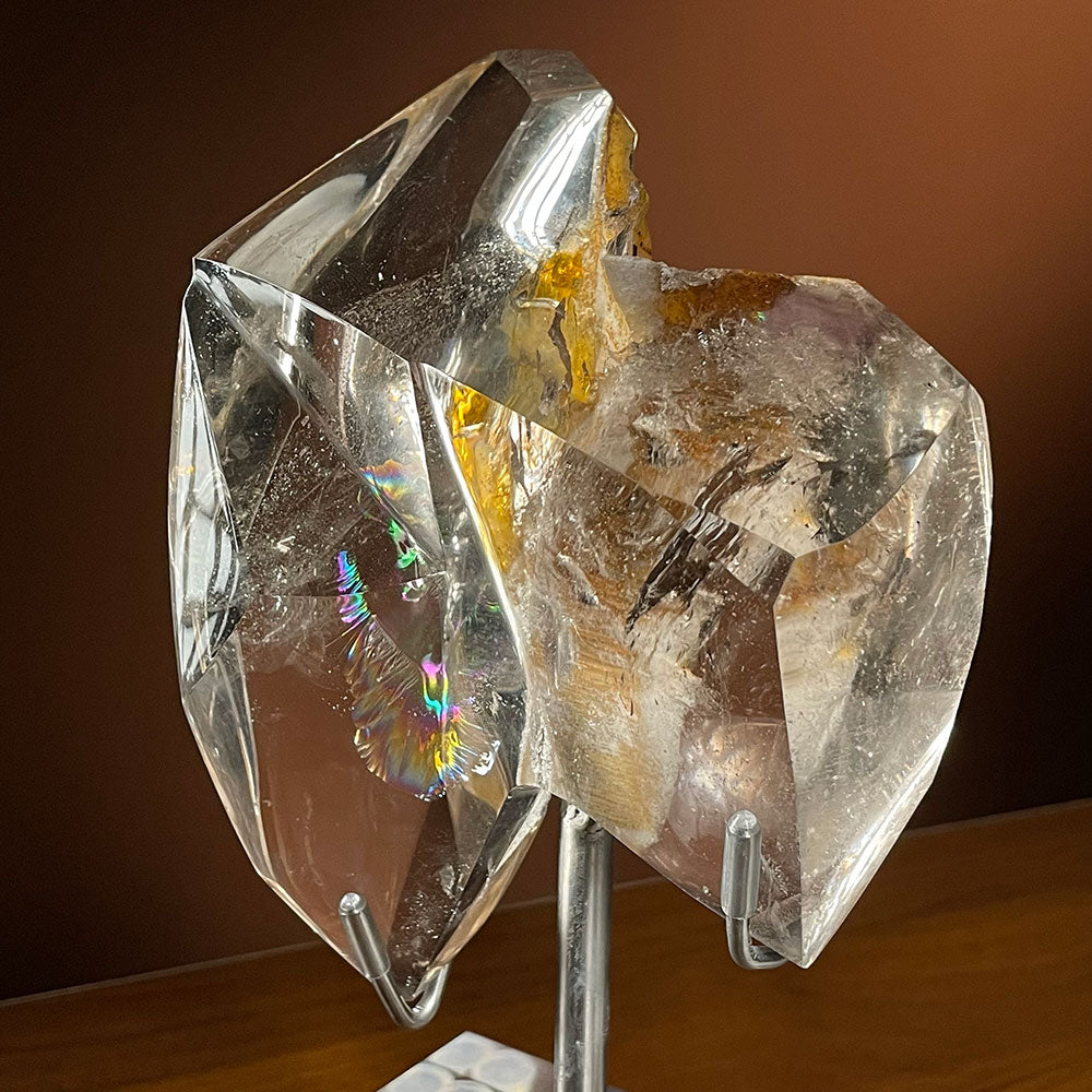 Exact Piece: Golden Healer Rainbow Quartz Freeform with Free Stand