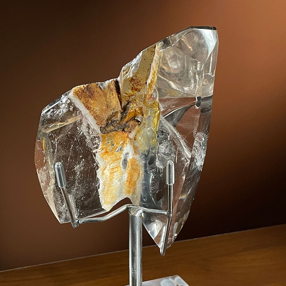 Exact Piece: Golden Healer Rainbow Quartz Freeform with Free Stand