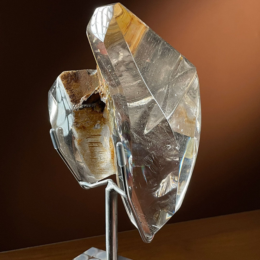 Exact Piece: Golden Healer Rainbow Quartz Freeform with Free Stand