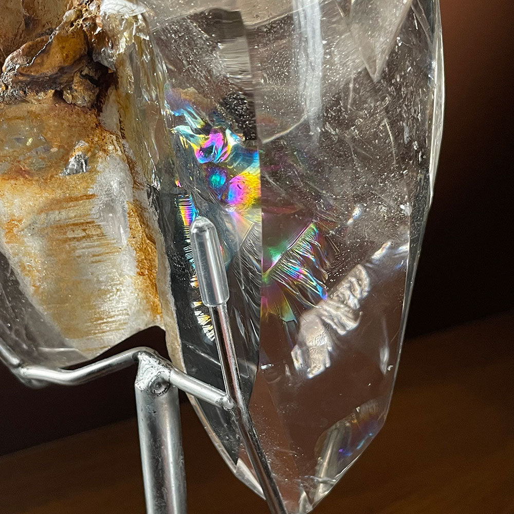 Exact Piece: Golden Healer Rainbow Quartz Freeform with Free Stand