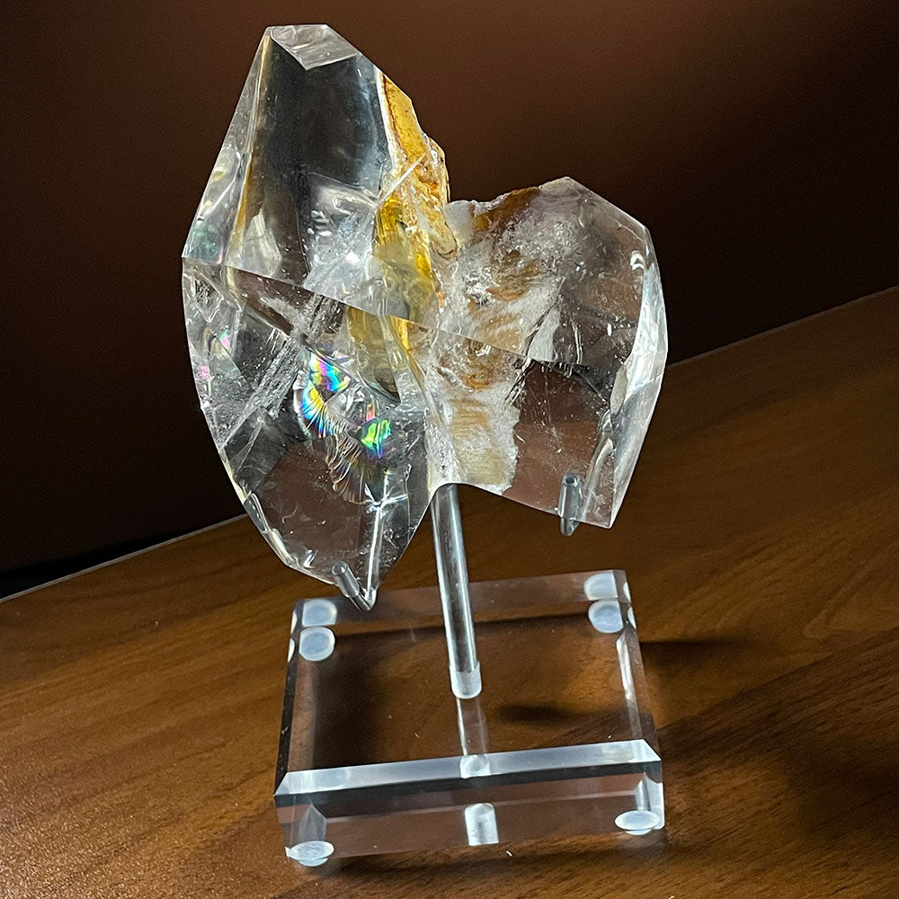 Exact Piece: Golden Healer Rainbow Quartz Freeform with Free Stand