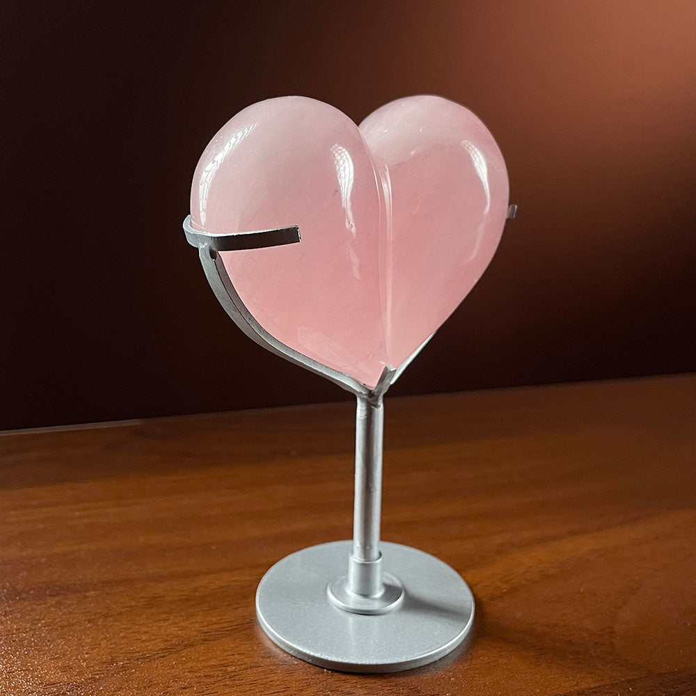 WYSIWYG Rose Quartz Bubble Heart & Display Base (0.204kg Crystal)