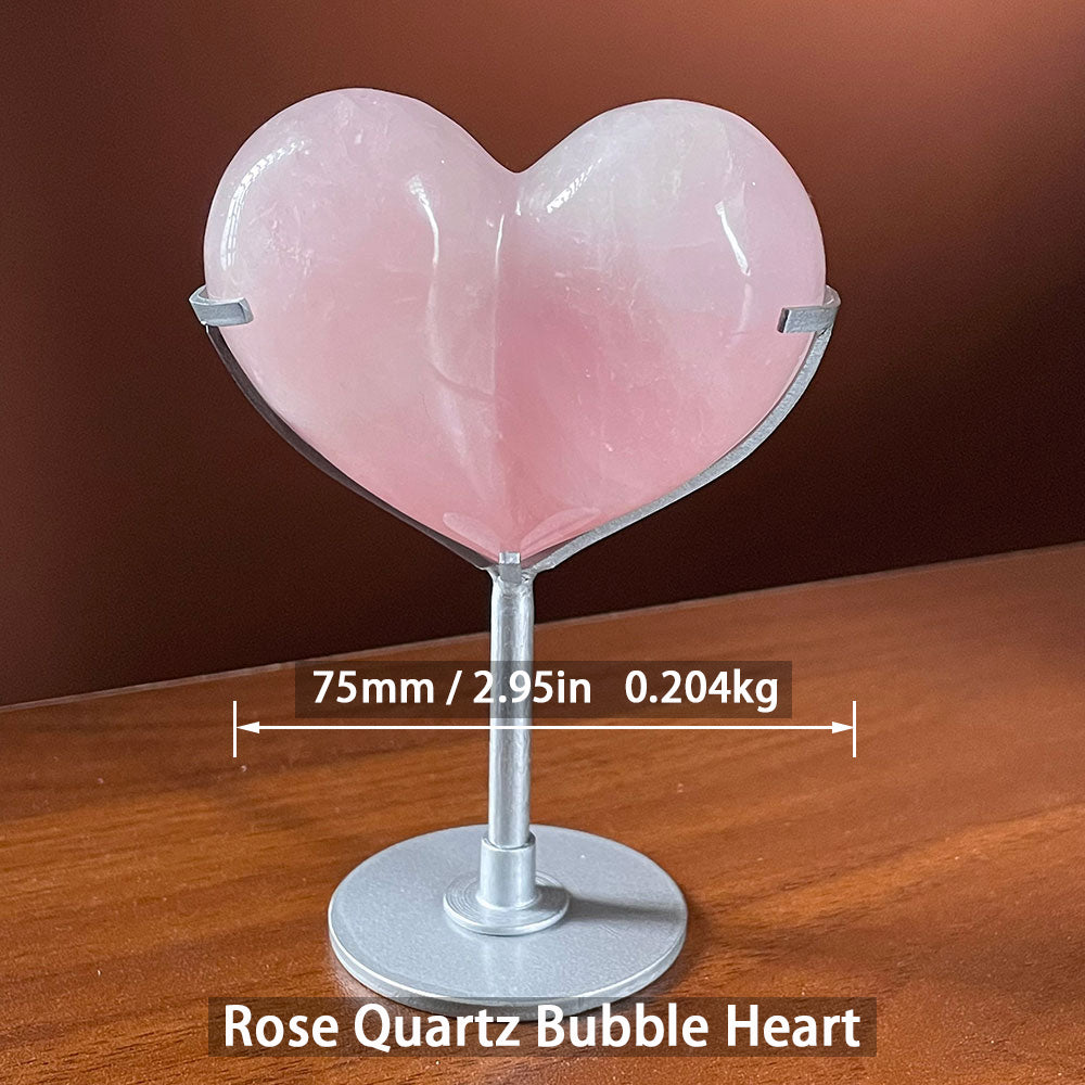 WYSIWYG Rose Quartz Bubble Heart & Display Base (0.204kg Crystal)