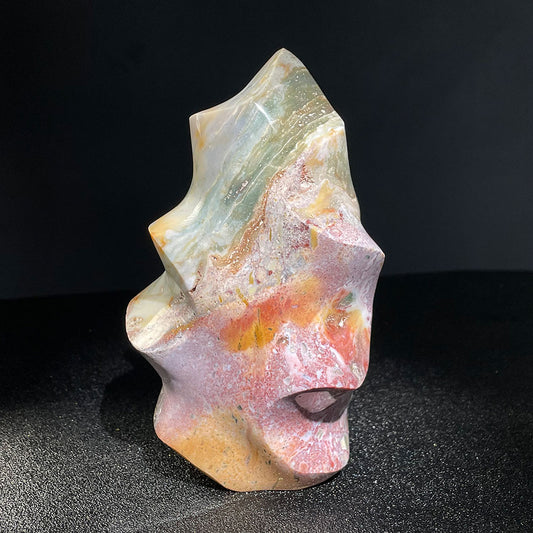 Exact Piece: Massive 1.02kg Ocean Jasper Flame with Sparkling Druzy