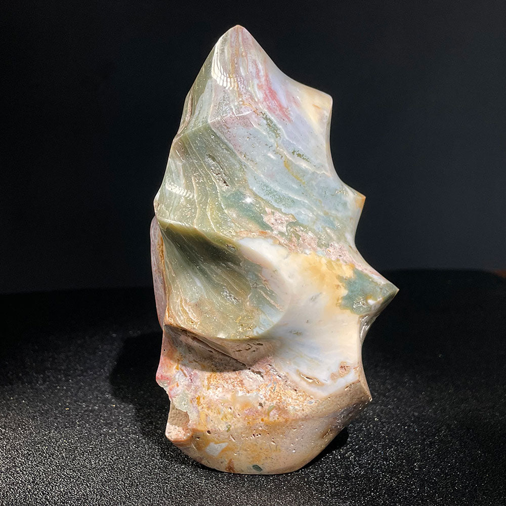 Exact Piece: Massive 1.02kg Ocean Jasper Flame with Sparkling Druzy