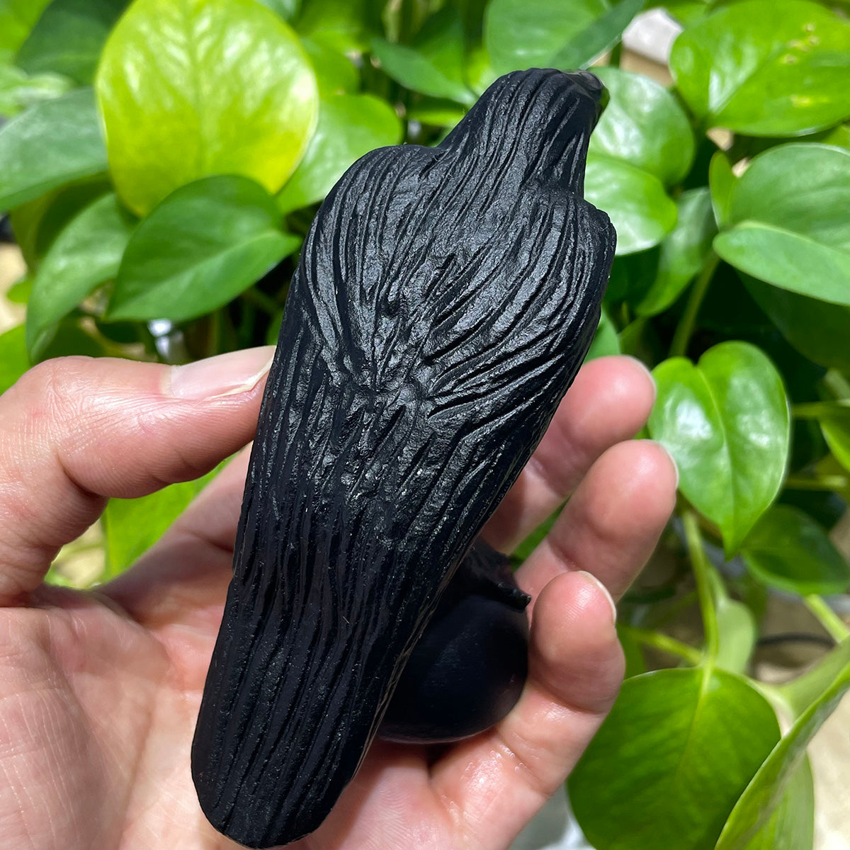 Black Obsidian Raven Statues Real Crystal Crow Figurine Decor Reiki Healing Stone