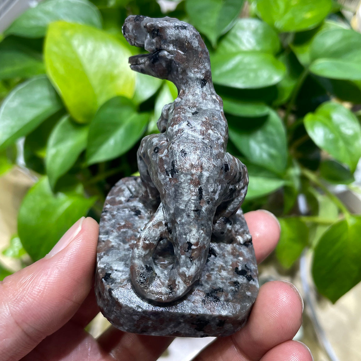 Yooperlite Dinosaur Statue Real Crystal Figurine Healing Stone Decor