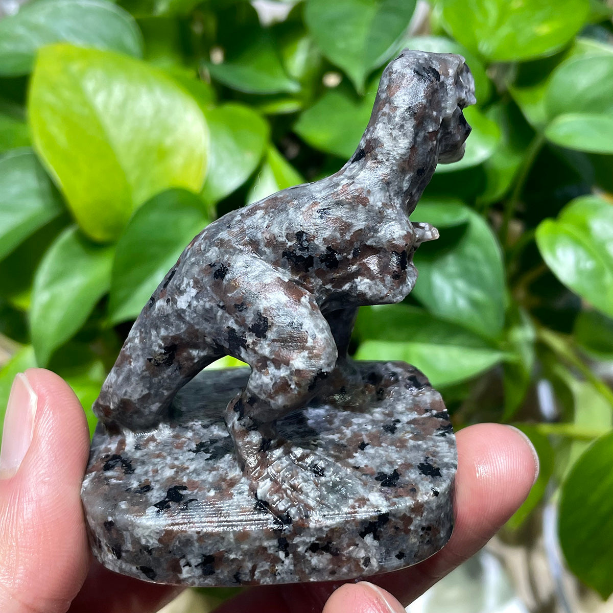 Yooperlite Dinosaur Statue Real Crystal Figurine Healing Stone Decor