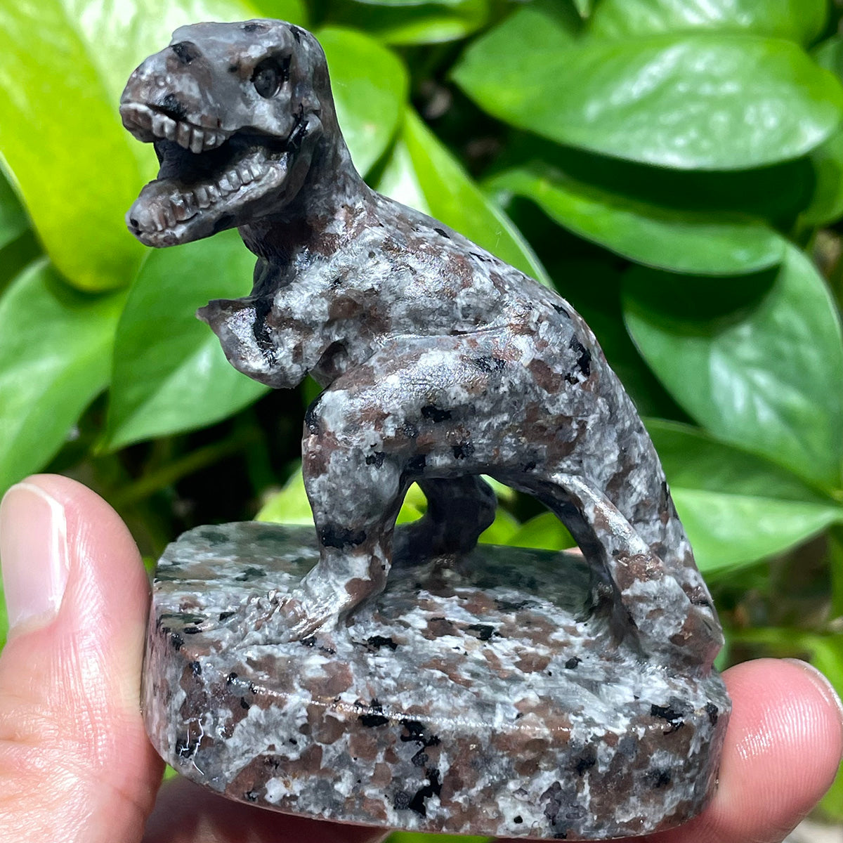 Yooperlite Dinosaur Statue Real Crystal Figurine Healing Stone Decor