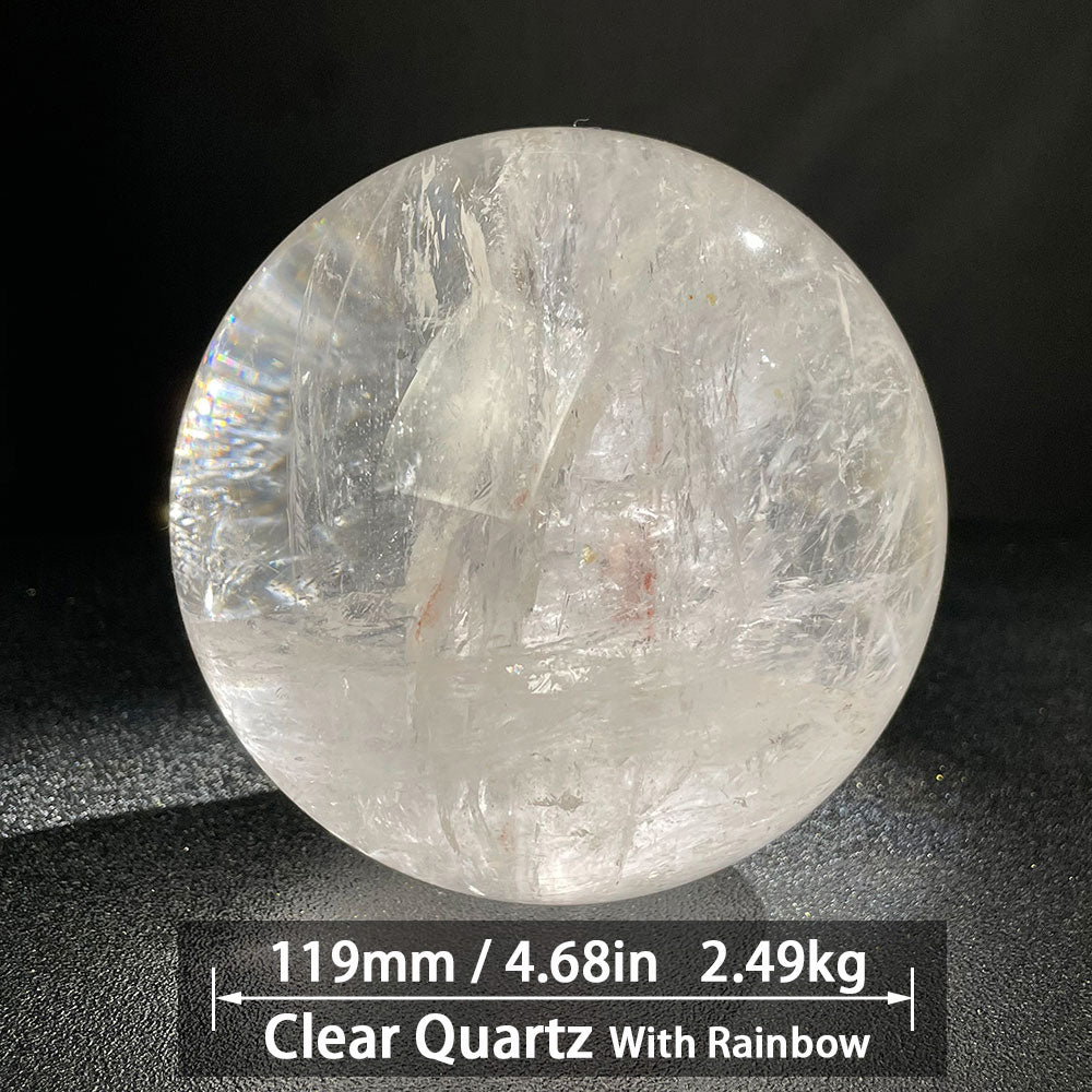 Exact Piece: Massive 2.49kg Rainbow Clear Quartz Sphere (119mm)