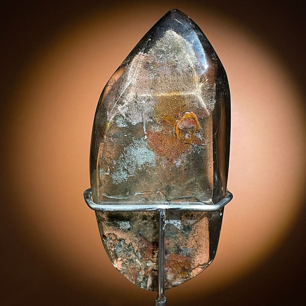 Natural Scenic Phantom Quartz Buddha Statue - Lodolite Zen Decor
