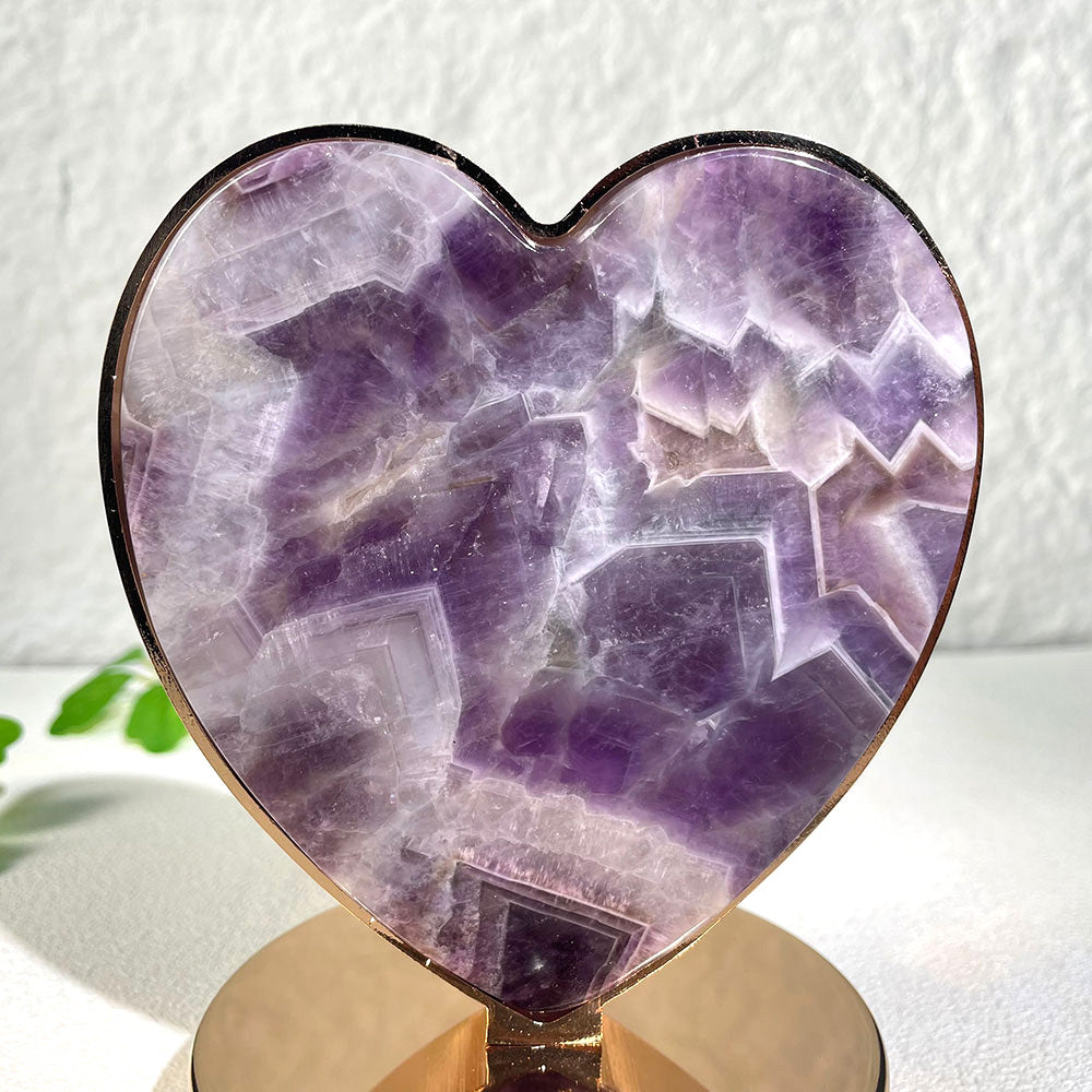 Natural Dream Amethyst Heart LED Crystal Lamp (110mm)