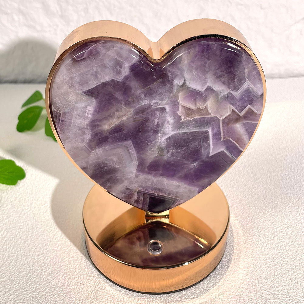 Natural Dream Amethyst Heart LED Crystal Lamp (110mm)