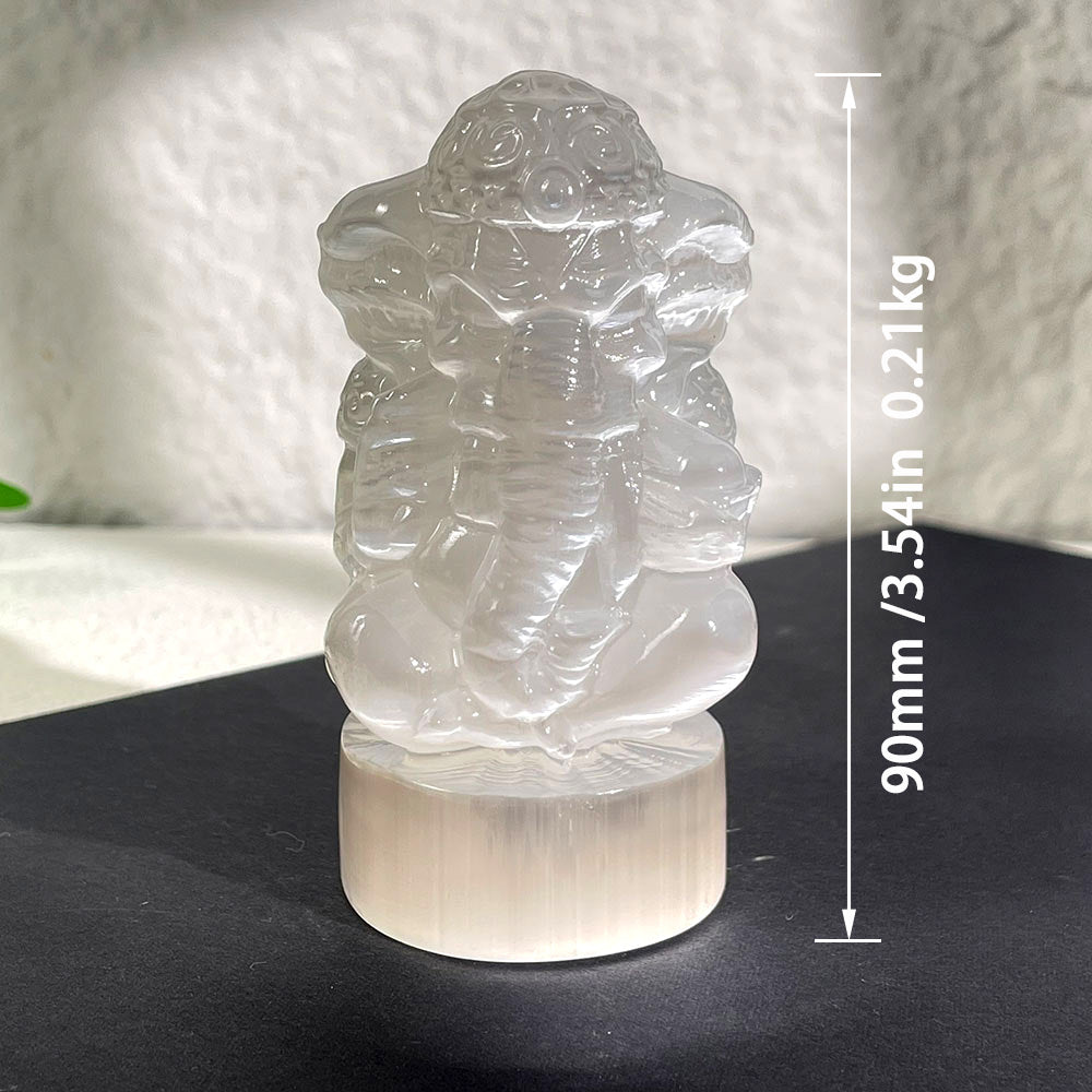 Wholesale Hand-Carved Selenite Ganesha Statue (90mm)