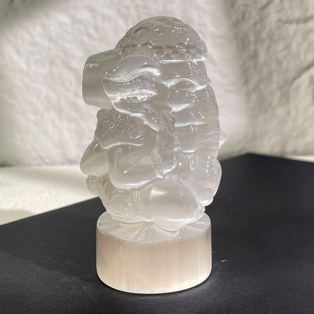 Wholesale Hand-Carved Selenite Ganesha Statue (90mm)