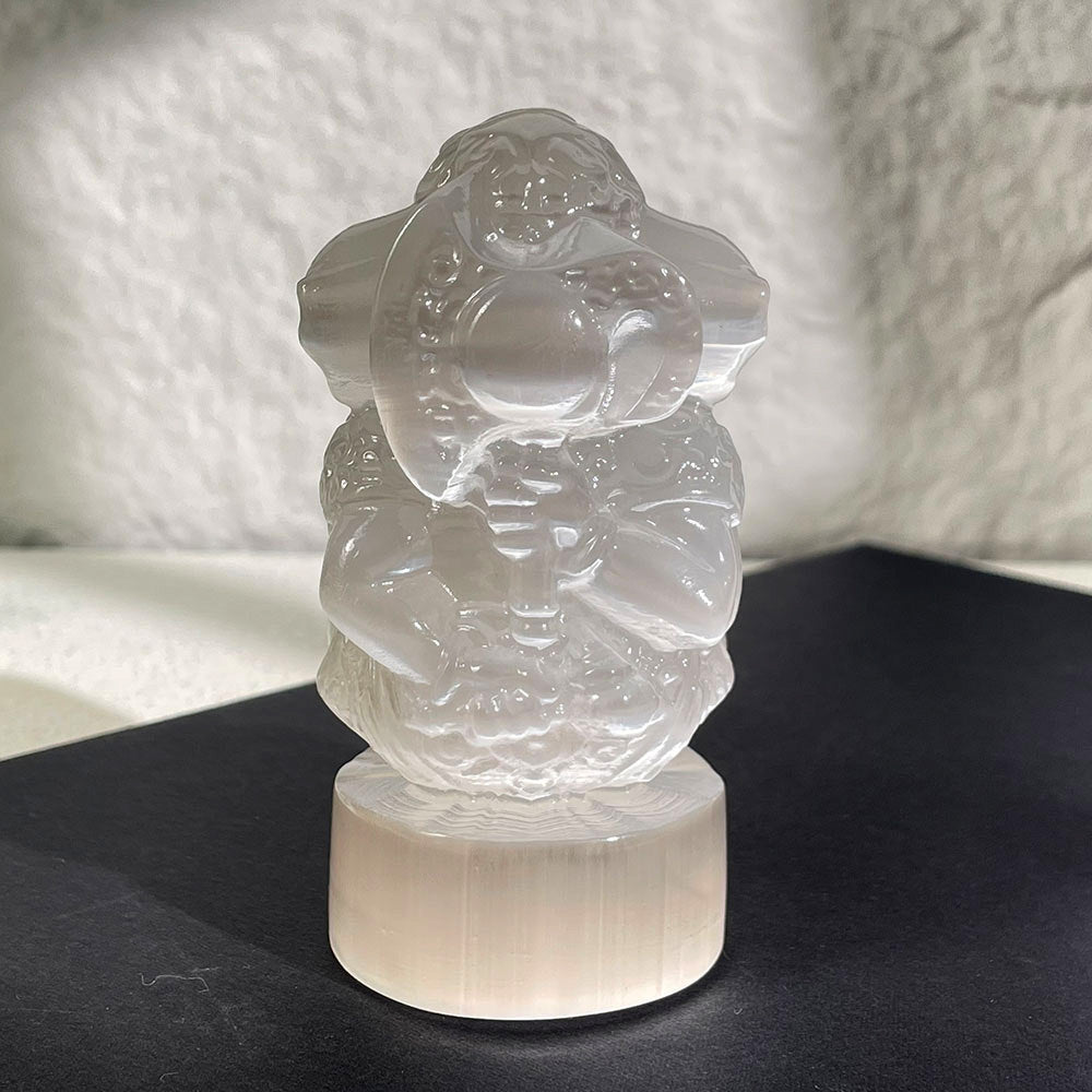 Wholesale Hand-Carved Selenite Ganesha Statue (90mm)