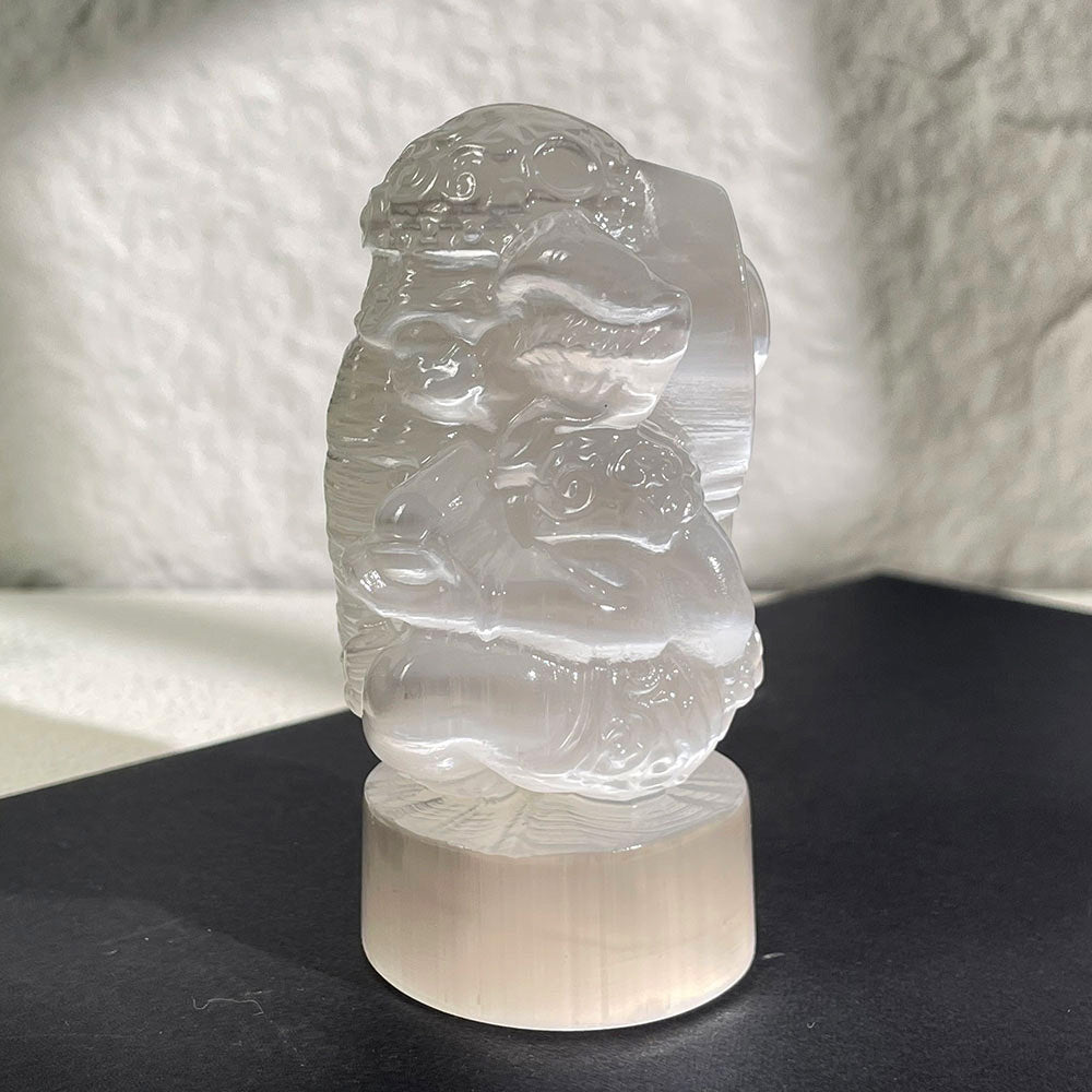 Wholesale Hand-Carved Selenite Ganesha Statue (90mm)