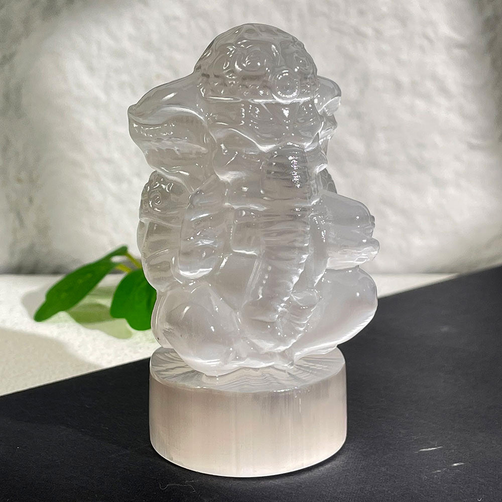 Wholesale Hand-Carved Selenite Ganesha Statue (90mm)